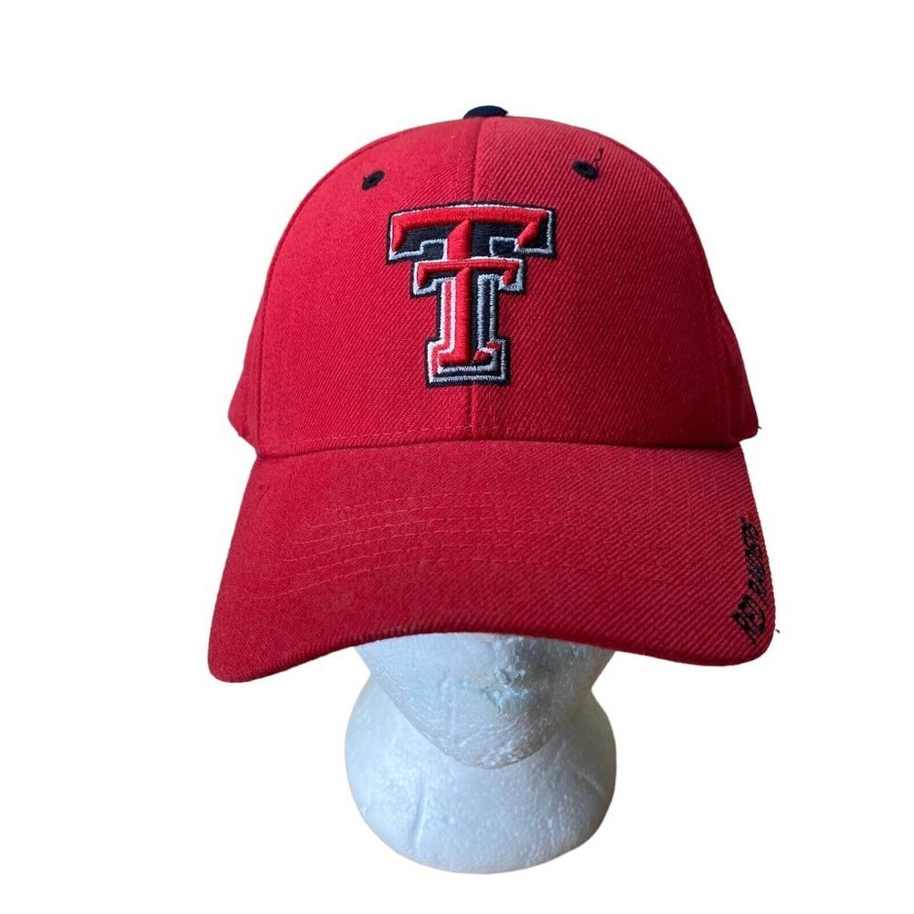 Vtg Texas Tech Red Raiders Hat Big 12 Top of the World Embroidered Red